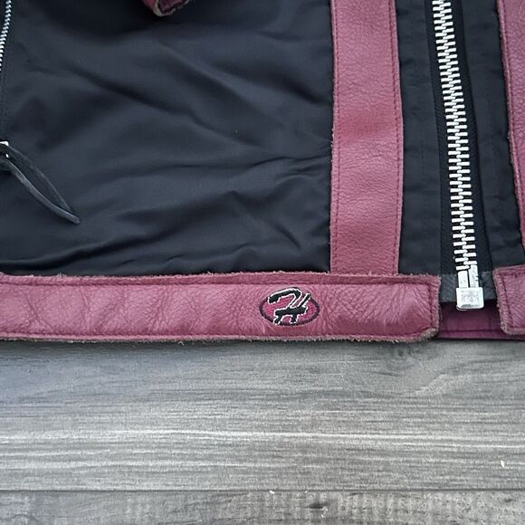 Vintage Tommy Hilfiger Racing Motorcycle Jacket Patches Men's XL Black Nylon - Picture 5 of 13